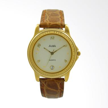 Alba Leather Strap Jam Tangan Pria - Brown Gold ATXT60