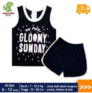 Skabe Pakaian Bayi Anak Laki Laki Baju Atasan Singlet Bayi Anak Laki Laki Motif Gloomy Sunday Setela