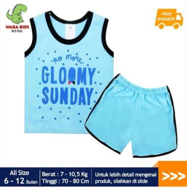 Skabe Pakaian Bayi Anak Laki Laki Baju Atasan Singlet Bayi Anak Laki Laki Motif Gloomy Sunday Setela
