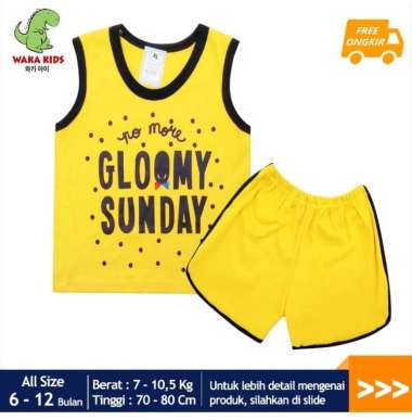 Skabe Pakaian Bayi Anak Laki Laki Baju Atasan Singlet Bayi Anak Laki Laki Motif Gloomy Sunday Setela