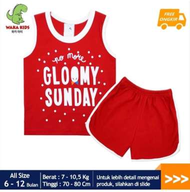 Skabe Pakaian Bayi Anak Laki Laki Baju Atasan Singlet Bayi Anak Laki Laki Motif Gloomy Sunday Setela