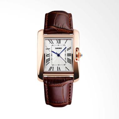 Skmei 1085-B Strap Kulit Jam Tangan Wanita - Coklat