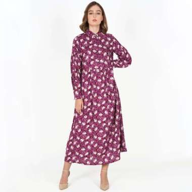 Novel Mice - Dress Wanita | Gamis Rayon Almeera Purple XXL Multi