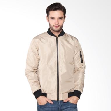 HEMMEH Bomber Jaket Pria - Cream