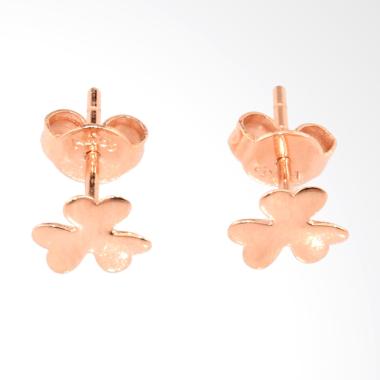 Tiaria Clover Earring Anting Emas Perhiasan - Rose Gold