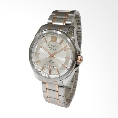 Alexandre Christie Classic Steel Jam Tangan Pria - Silver Rose Gold 8473MDBTRSL -