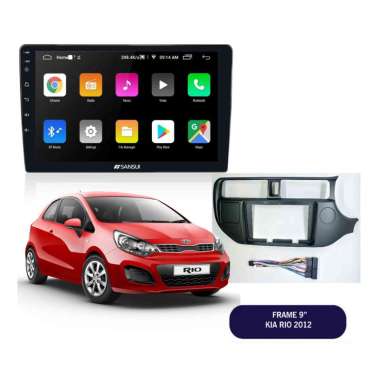 Headunit Sansui Android 9 inch OEM KIA RIO 2011-2015 Frame Cable Kit Plug n Play