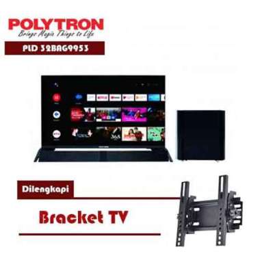 Polytron PLD 32BAG9953 LED TV 32 Inch Android TV Cinemax Soundbar Free Bracket - KHUSUS JABODETABEK