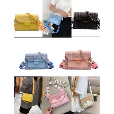 tas selempang rantai import wanita putih