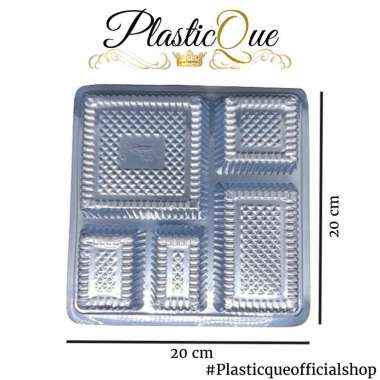 MIKA TRAY 20X20CM 20X20 CM ISI 50PCS 50 PCS SEKAT 5 NASI KOTAK PLASTIK BENING TRANSPARAN T20 SKAT DU