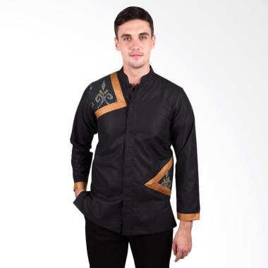Arya Putri Batik Koko Kemeja Pria - Black KKO-001-Bc