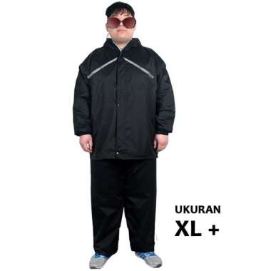 Jas hujan Setelan Jaket Celana Orang Gemuk Gendut JUMBO uk XL MAXI+ Abu