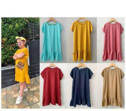 Daster Anak Rayon Polos Size 2-10 Tahun - Dress Anak Perempuan - Daster Anak 2 tahun