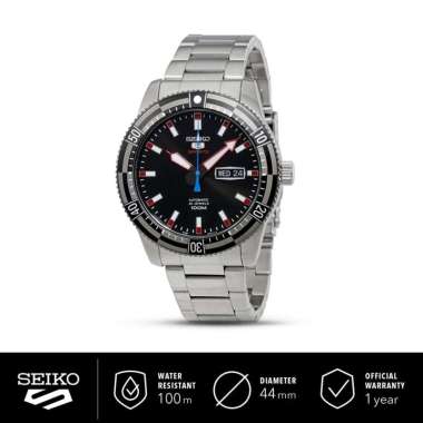 Jam Tangan Pria Seiko 5 Sports SRP735K1 Black Red Dial Bracelet SRP735 Automatic Original