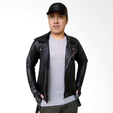 dm79 Ramones Changcuter Kulit Domba Asli Jaket Pria - Hitam RD22