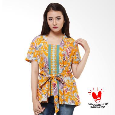 Benangsari Mesty Kutu Baru Top Batik Atasan Wanita - Kuning