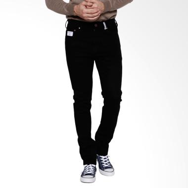 Oliveinch Soft Denim Stitching Long Pants - Black