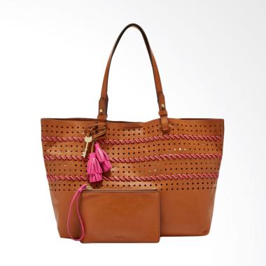 Fossil ZB 7246798 Rachel Perforeted Tote Bags Wanita - Vintage Brown