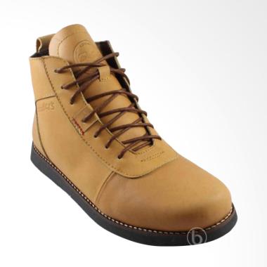 Bradley's Bradleys Brodo Anubis Kulit Sepatu Boots Pria Bradley - Tan