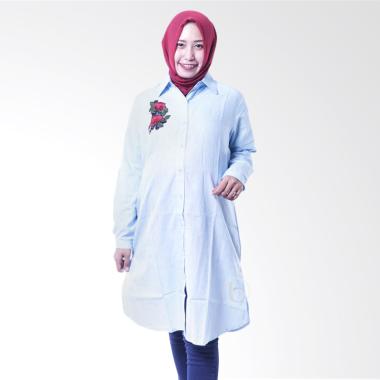Mama Hamil Tunik Hamil Full Kancing Rose Belle Amina BLJ 399 Baju Hamil Menyusui - Biru Mama Hamil Tunik Hamil Full Kancing Rose Belle Amina BLJ 399 Baju Hamil Menyusui - Biru