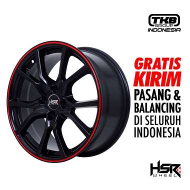 velg mobil calya jazz mobilio ring 17 HSR MISATO 10613 Semi Matte Black/Red Lips