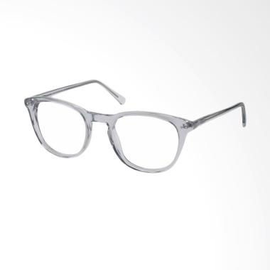Kacamata Korea - Frame Abu abu - Lensa Transparent - MLD860