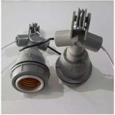 Fitting Lampu Gantung Keramik/Fitting Keramik WD E27/Fiting kap lampu silver