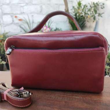 Alona bag original Leather pull up best seller/ALONA BAG/TAS WANITA)TAS PEREMPUAN/HAND BAG Maroon