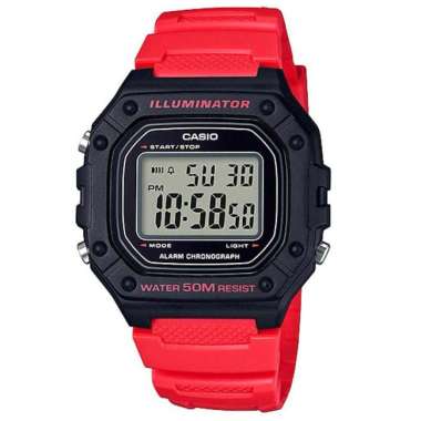 CASIO W-218H MAN ORIGINAL CASIO W-218H-4BVDF BLACK RED