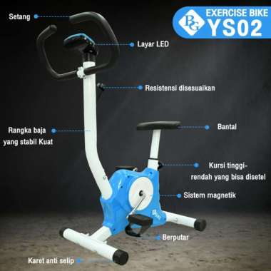 BG SPORT SEPEDA STATIS EXCERCISE BIKE BELT BIKE ( WHITE ) MODEL YS02 -