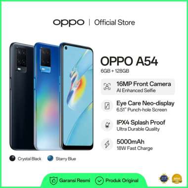OPPO A54 Smartphone [128GB/6GB] Starry Blue