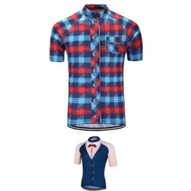 Jersey baju Sepeda model Flanel Flannel Tuxedo Road bike Pria - FLANNEL M FLANNEL