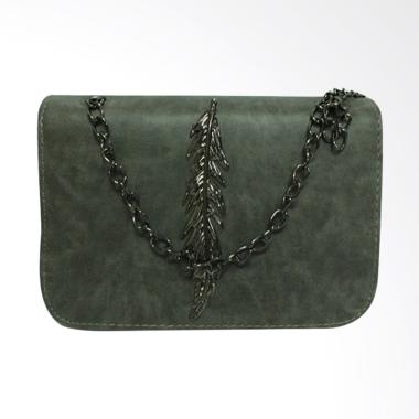 Shine Accessories TU1527 Motif Daun Tas Kulit Sling Bags Wanita - Grey