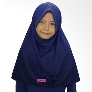 BajuYuli Kerudung Polos Pita Cantik Jilbab Anak - Navy