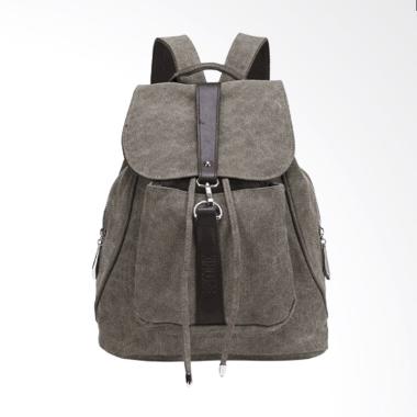 Martinversa TRW5 Backpack Kanvas Tas Impor Ransel Wanita - Army Green