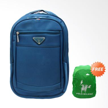 Polo Milano Tas Ransel Free Rain Cover - Blue [88138]