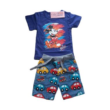 Mini Jeans Boys Mickey Setelan Anak Laki-Laki - Blue