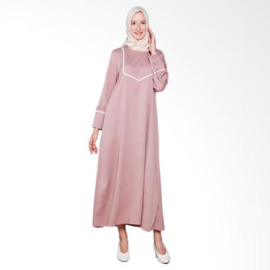 Elzatta Renda Fancy Gamis Muslim Wanita - Pink