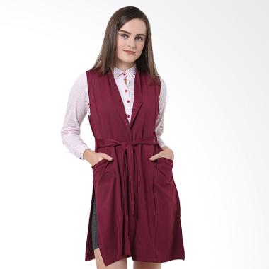 Osella Ladies Sleveeless Scuba Woman Cardigan - Purple