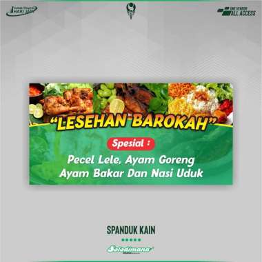 SPANDUK KAIN PECEL LELE NASI LIWET SOTO BAKSO MIE AYAM - SOLDIMPRO Satin