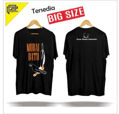 KAOS MURAI BATU KICAU MANIA ATASAN PAKAIAN PRIA TERBARU HITAM XXL