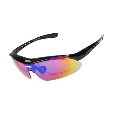 COPOZZ Myopia Kacamata Sepeda with 5 Lensa - Black