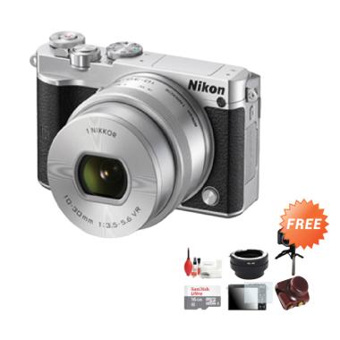 Nikon J5 Kit 10-30mm VR Kamera Mirrorless - Silver + Free Aksessories