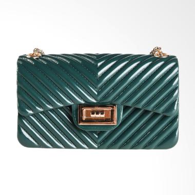 Biubiu Chevron Belle Small SCA 3 Sling Bag Wanita - Green