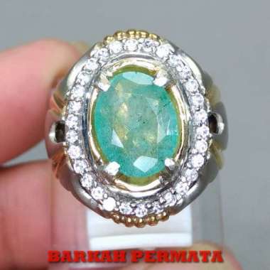 Cincin Batu Permata Cincin Jamrud Emerald Beryl asli Hijau