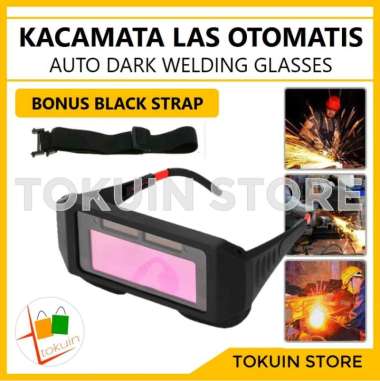 Kacamata Las Otomatis Gelap Kaca Mata Listrik Auto Dark Welding Glass