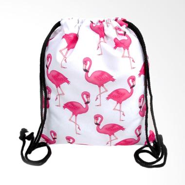 Paroparoshop White Flam Drawstring Bag Backpack - White