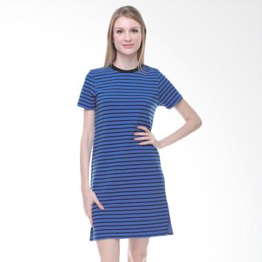 Halcyon Basic Stripe Dress Wanita - Blue