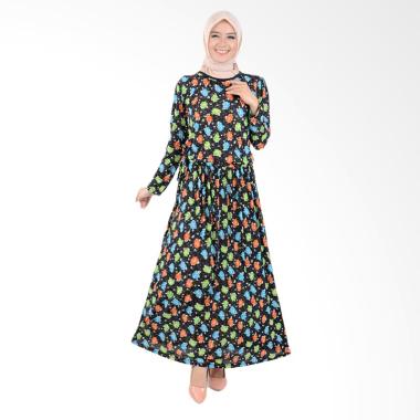 Jfashion Hermione Corak Bunga Varia ... Dress Maxi Gamis - Hijau