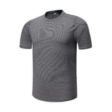 Abu-Abu 1701# Kaos Sport Gym, Fitne ... asan Olahraga Pria Import